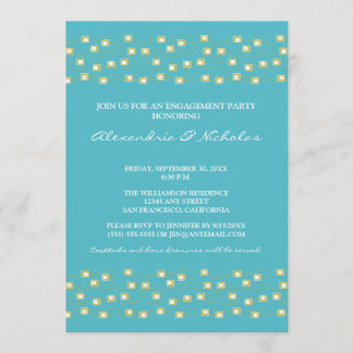 String of Lights Engagement Party Invite (aqua)