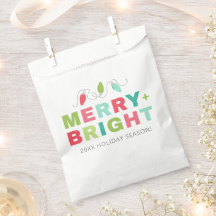 String Of Lights Merry and Bright Christmas  Favour Bags