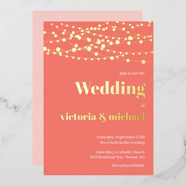 String of Lights Modern Wedding (Front/Back)