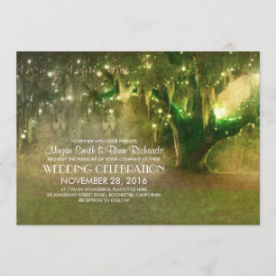 String of Lights Old Tree Rustic Wedding Invites