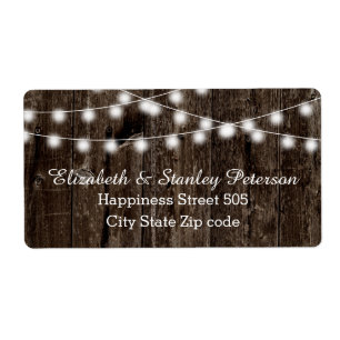 String of lights on old wood summer wedding