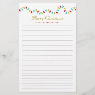 String of Lights Personal Christmas Writing Paper