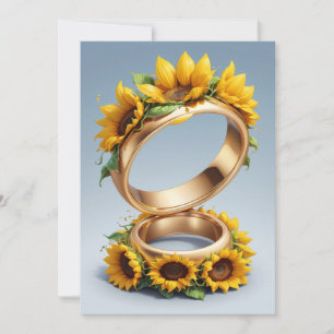 string of lights sunflower wedding invitations