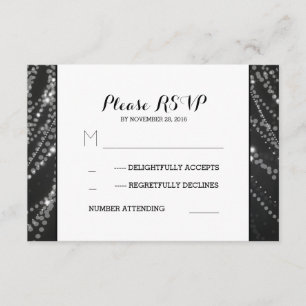 String of lights wedding RSVP cards