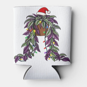 String of Pearls Hanging Plant Santa Hat Christmas Can Cooler