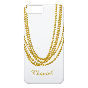 String of Pearls Transparent iPhone 7 Plus in gold Case-Mate iPhone Case