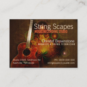 String Scapes Guitar Calendar Business Card