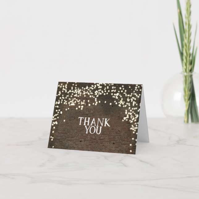 String Twinkle Lights Thank You Notes Urban Brick (Front)
