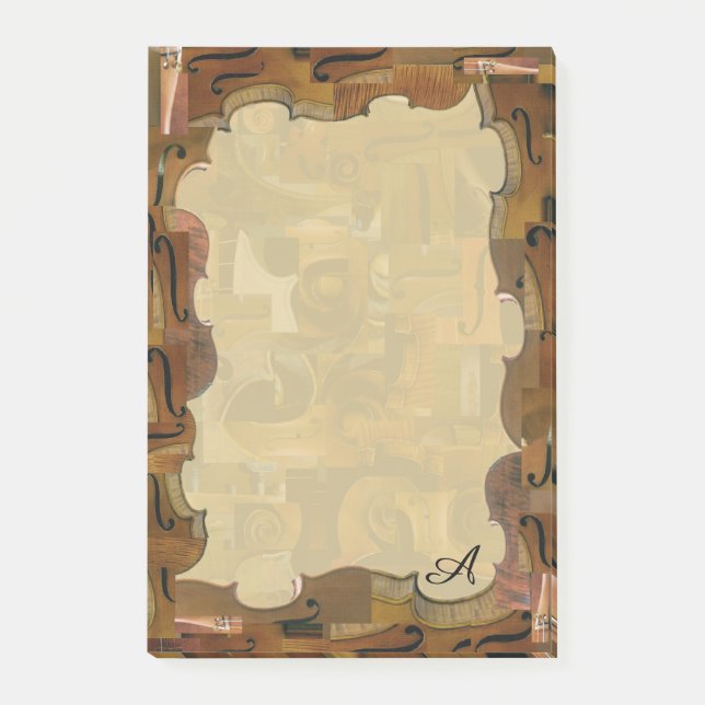Stringed Instrument Woven Frame Custom Initial Post-it Notes (Front)