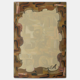 Stringed Instrument Woven Frame Custom Initial Post-it Notes