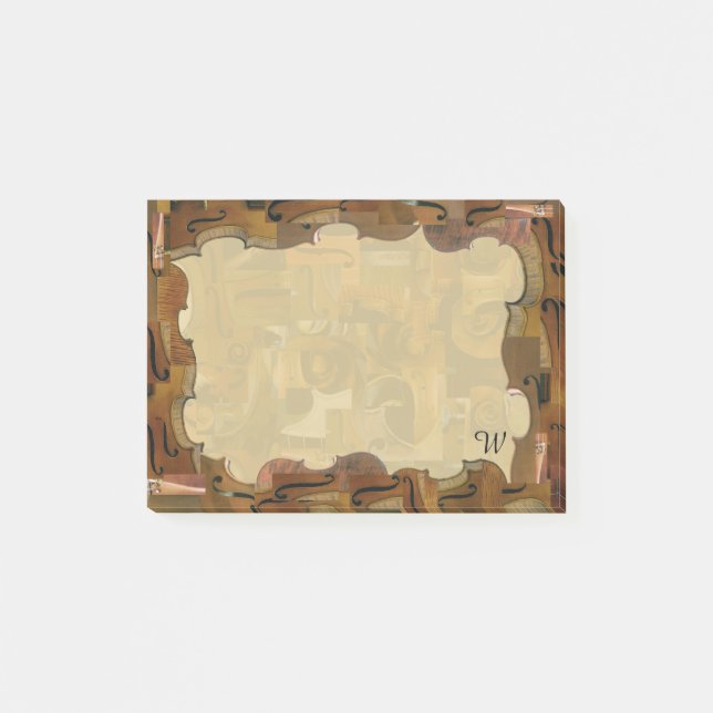 Stringed Instrument Woven Frame Custom Initial Post-it Notes (Front)
