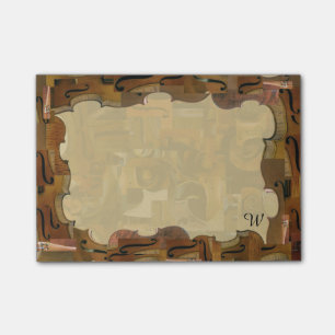 Stringed Instrument Woven Frame Custom Initial Post-it Notes