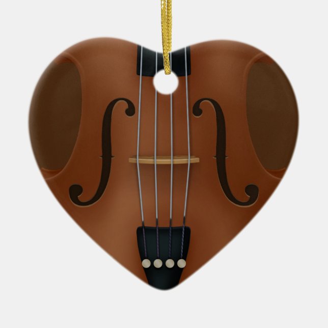 Stringed Musical Instrument Cello Violin Viola Ceramic Tree Decoration (Front)