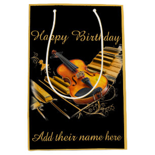 Strings & Keys,Happy Birthday_ Medium Gift Bag