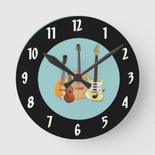 Strings-Musical Instruments Round Clock