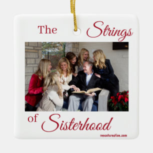 Strings of Sisterhood  Ceramic Ornament