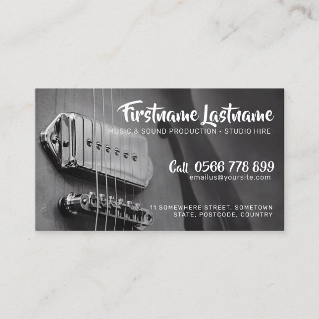 Strings Studio Guitar GreyAZ Business card (Front)