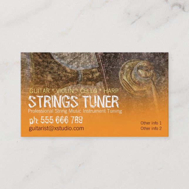 Strings Tuning Specialist Business Cards (Front)