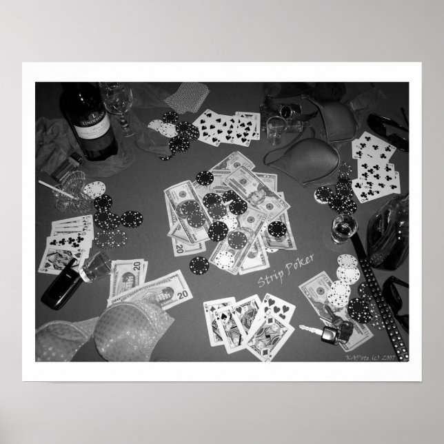 Strip Poker Black and White Poster (Front)