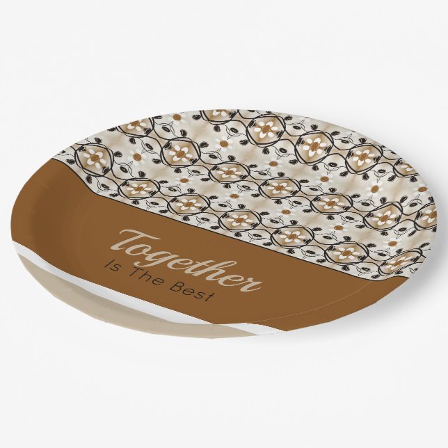 Stripe Accented Designer Paper Plate (Angled)