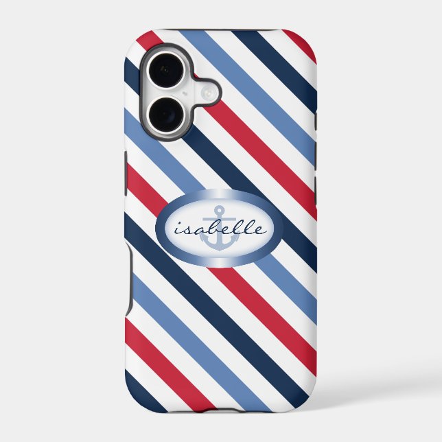 Stripe and Anchor Personalised Nautical Pattern (Back)