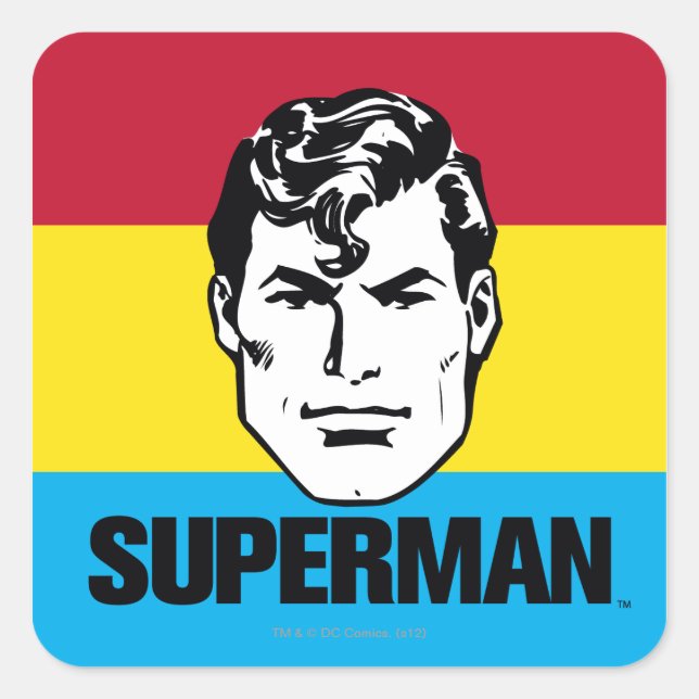 Stripe Boy - Superman Square Sticker (Front)