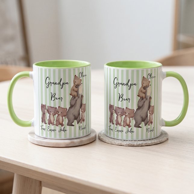 Stripe Daddy Bear Father's Day Gift For Dad Mug (Creator Uploaded)