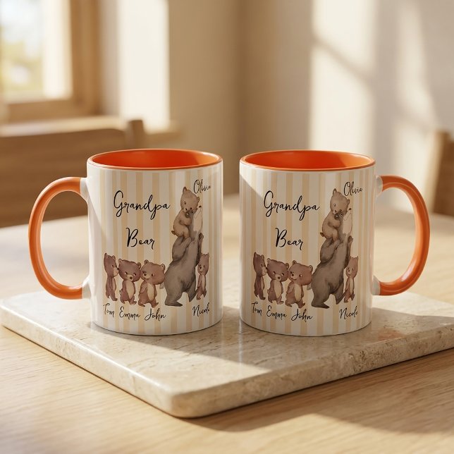 Stripe Daddy Bear Father's Day Gift For Dad Mug (Creator Uploaded)