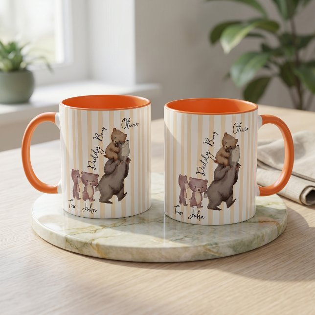 Stripe Daddy Bear Father's Day Gift For Dad Mug (Creator Uploaded)