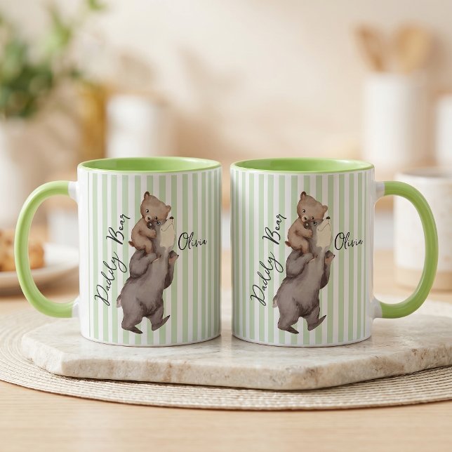 Stripe Daddy Bear Father's Day Gift For Dad Mug (Creator Uploaded)