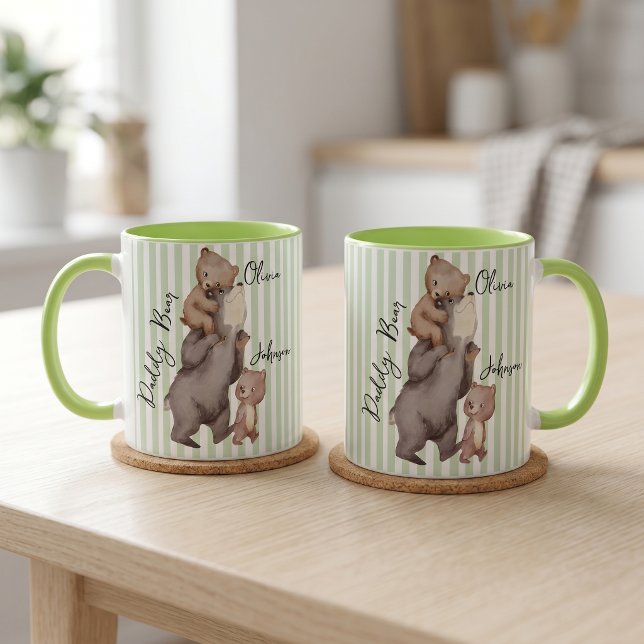 Stripe Daddy Bear Father's Day Gift For Dad Mug (Creator Uploaded)