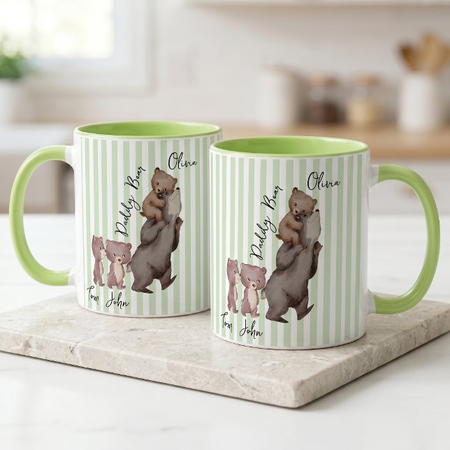 Stripe Daddy Bear Father's Day Gift For Dad Mug (Creator Uploaded)