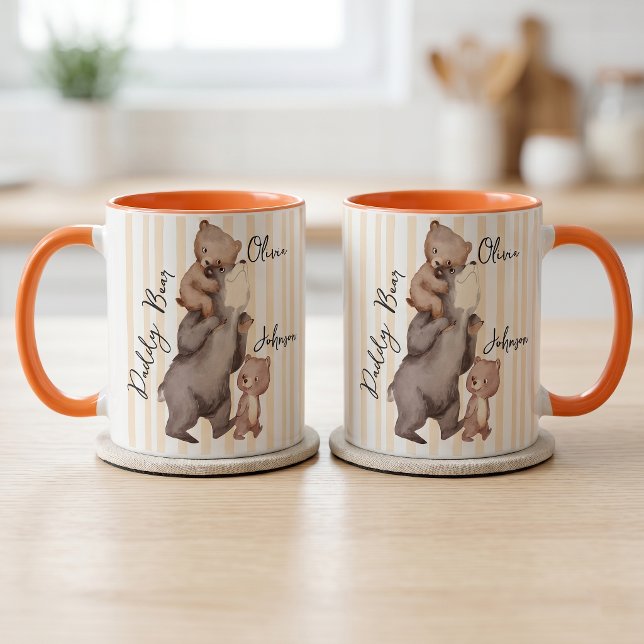 Stripe Daddy Bear Father's Day Gift For Dad Mug (Creator Uploaded)