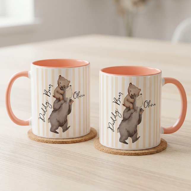 Stripe Daddy Bear Father's Day Gift For Dad Mug (Creator Uploaded)