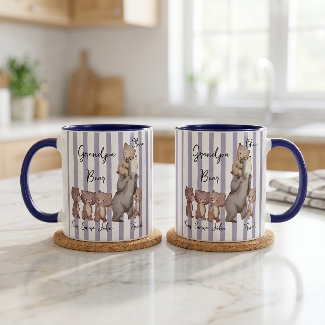 Stripe Daddy Bear Father's Day Gift For Dad Mug (Creator Uploaded)