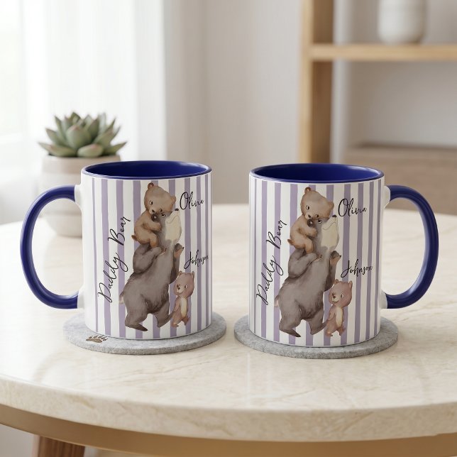 Stripe Daddy Bear Father's Day Gift For Dad Mug (Creator Uploaded)