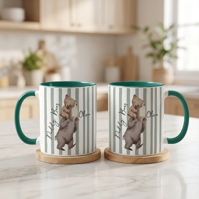Stripe Daddy Bear Father's Day Gift For Dad Mug (Creator Uploaded)