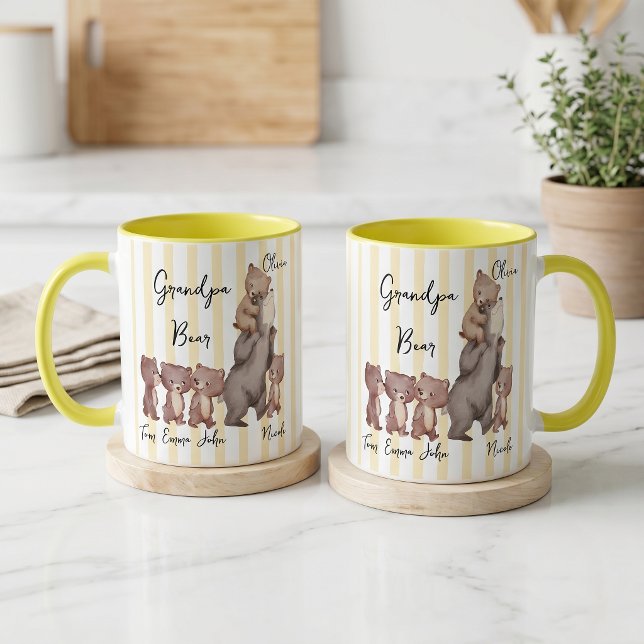 Stripe Daddy Bear Father's Day Gift For Dad Mug (Creator Uploaded)