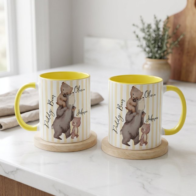 Stripe Daddy Bear Father's Day Gift For Dad Mug (Creator Uploaded)