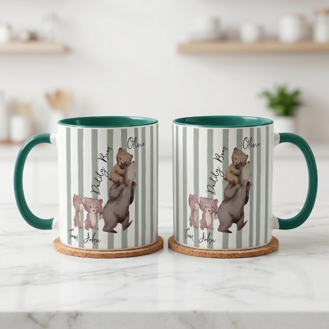 Stripe Daddy Bear Father's Day Gift For Dad Mug (Creator Uploaded)