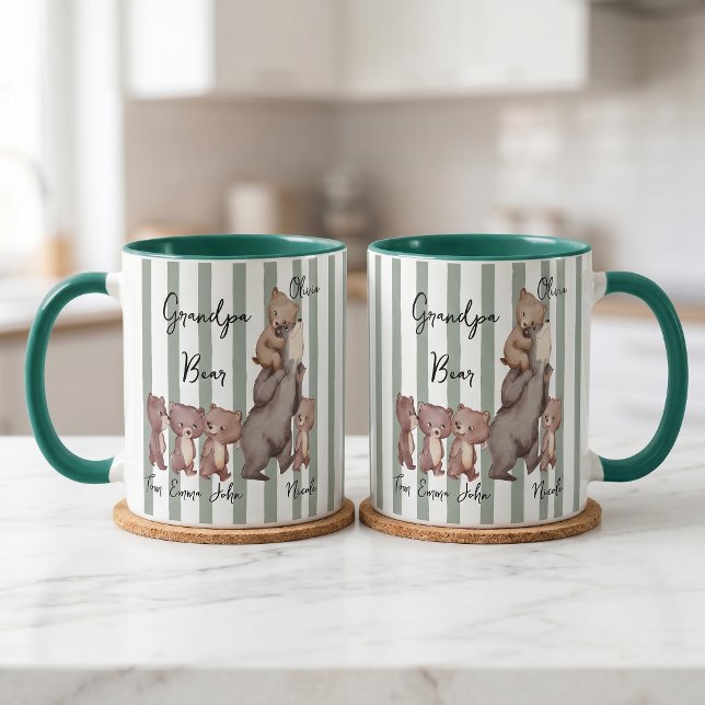 Stripe Daddy Bear Father's Day Gift For Dad Mug (Creator Uploaded)