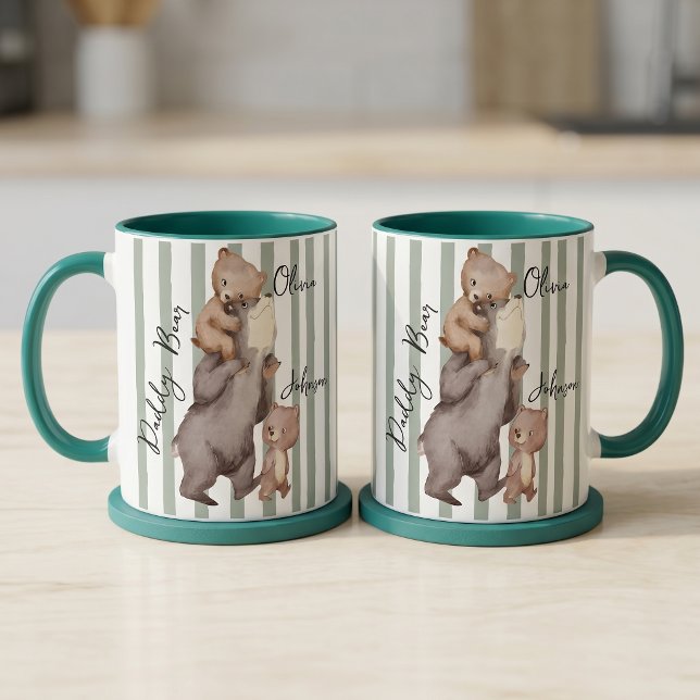 Stripe Daddy Bear Father's Day Gift For Dad Mug (Creator Uploaded)