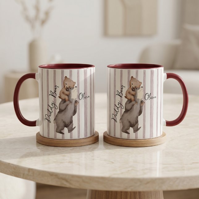 Stripe Daddy Bear Father's Day Gift For Dad Mug (Creator Uploaded)