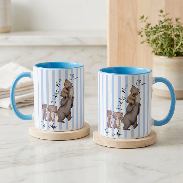 Stripe Daddy Bear Father's Day Gift For Dad Mug (Creator Uploaded)