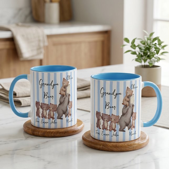 Stripe Daddy Bear Father's Day Gift For Dad Mug (Creator Uploaded)