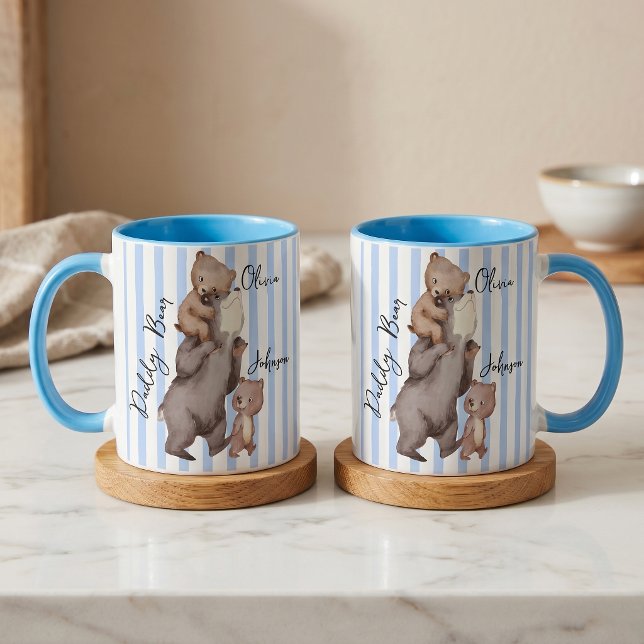 Stripe Daddy Bear Father's Day Gift For Dad Mug (Creator Uploaded)