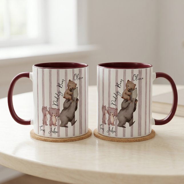 Stripe Daddy Bear Father's Day Gift For Dad Mug (Creator Uploaded)