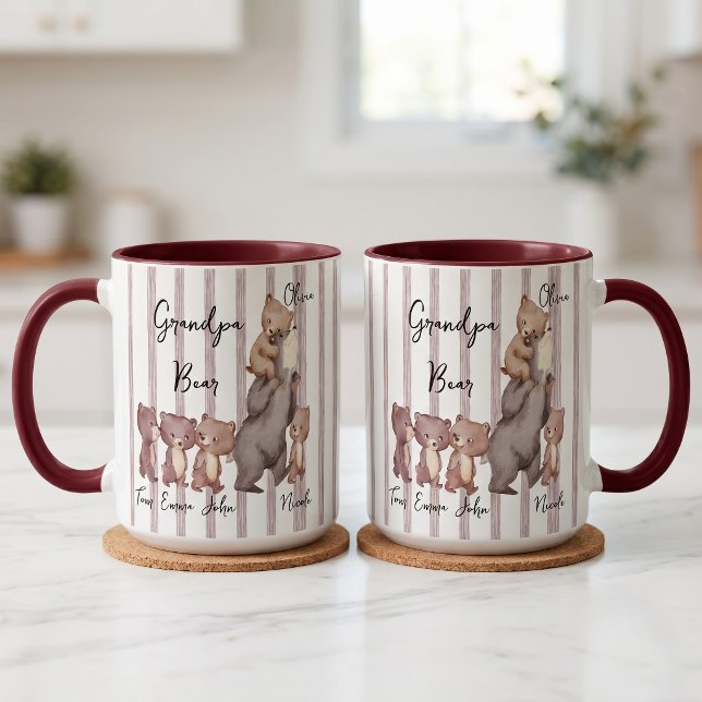 Stripe Daddy Bear Father's Day Gift For Dad Mug (Creator Uploaded)