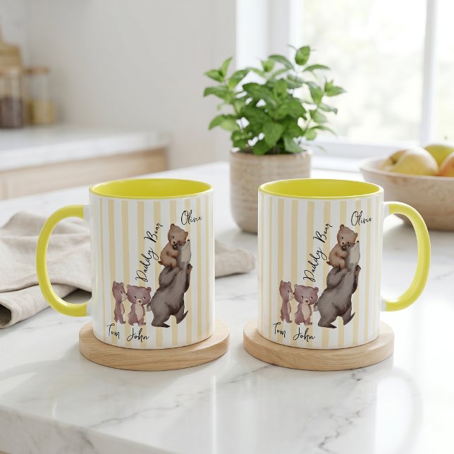 Stripe Daddy Bear Father's Day Gift For Dad Mug (Creator Uploaded)