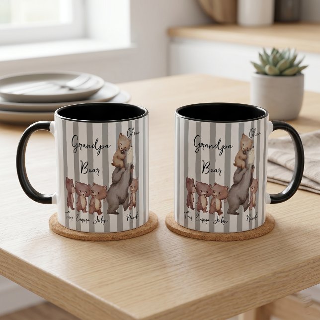 Stripe Daddy Bear Father's Day Gift For Dad Mug (Creator Uploaded)